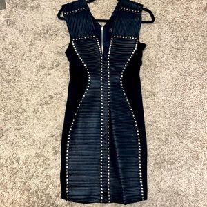 Faux leather body on dress
